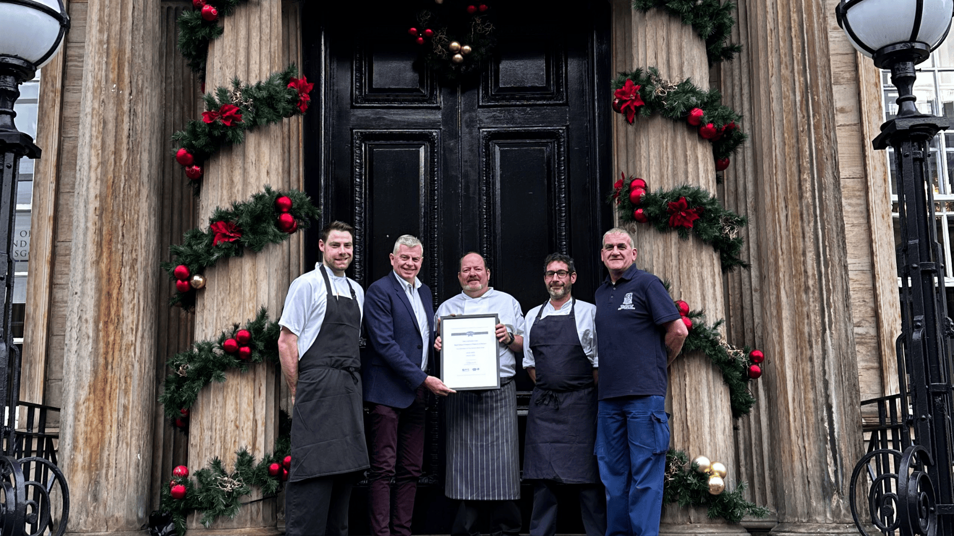 1599 catering team outside the college